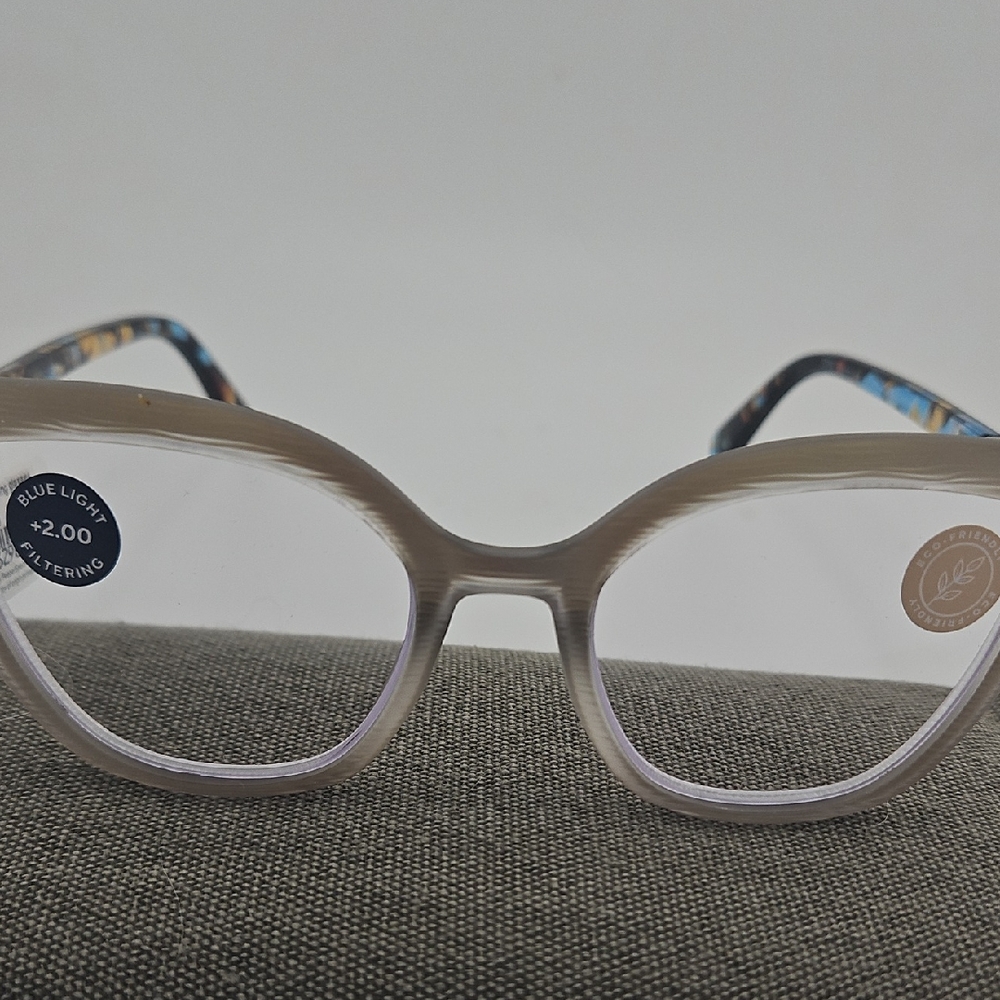 Peepers Reading Glasses/ Blue Light Filtering  Frost Marquee +2.00 NEW